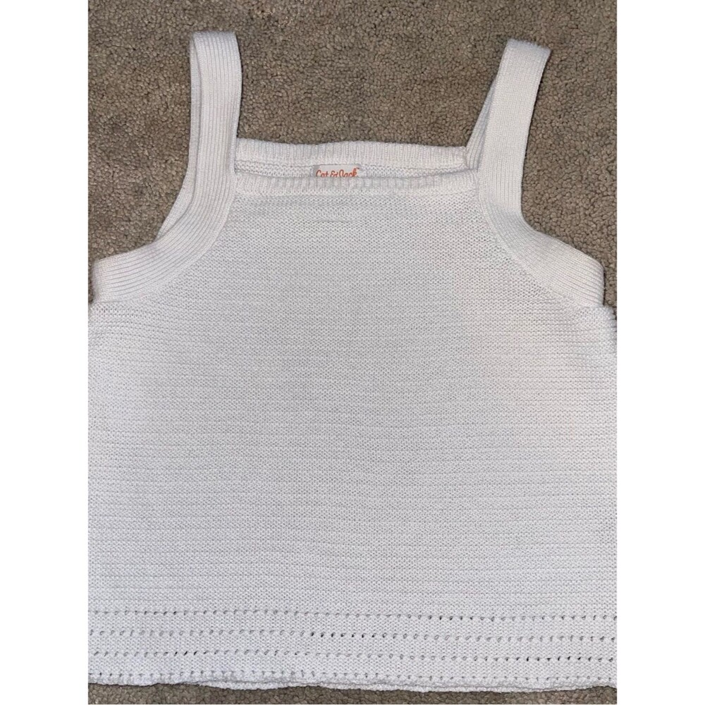 Girl’s Cat&Jack Cream Crochet Tank Top | Size Large (10/12)